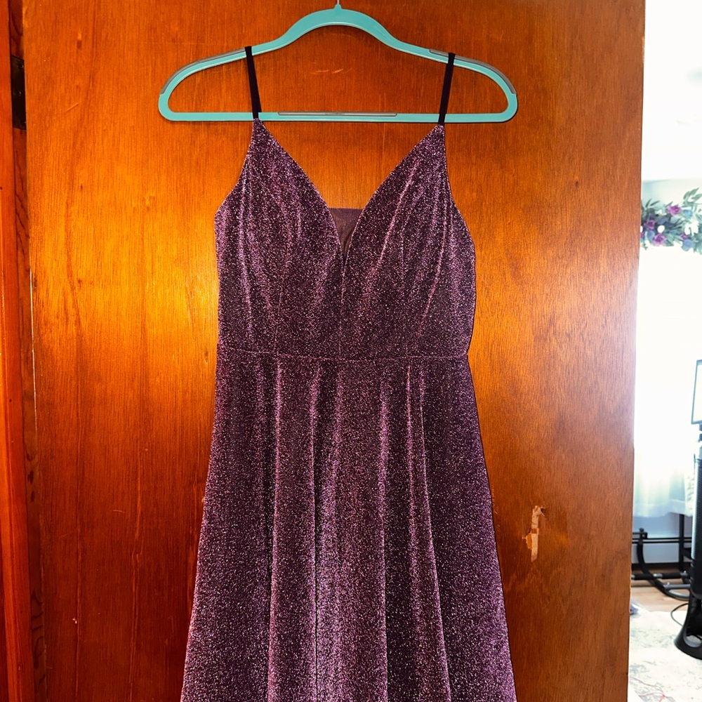 SHEIN Purple Glitter Mini Dress
